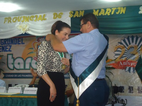 TATIANA VIDAURRE. Fue condecorada con la medalla cívica de la ciudad de Tarapoto