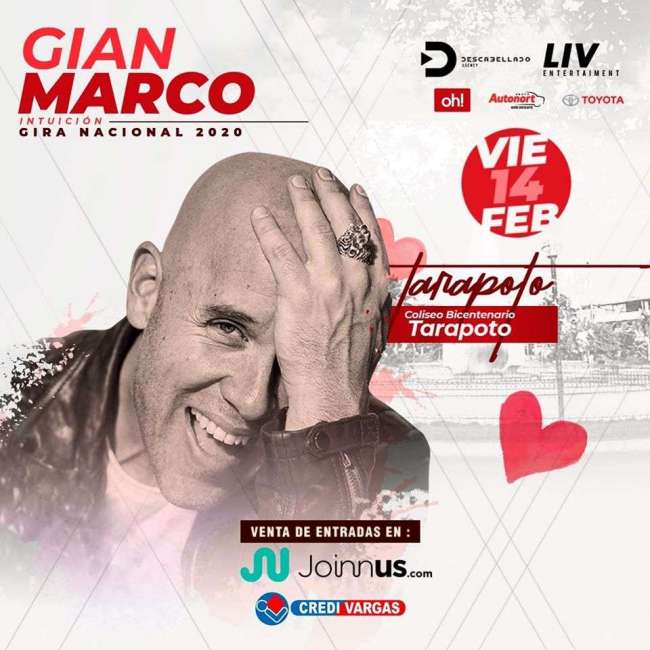 Anuncian concierto de Gianmarco para el 14 de febrero en coliseo