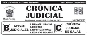 DIARIO VOCES – DIARIO JUDICIAL DEL DISTRITO JUDICIAL DE SAN MARTIN 15-10-21
