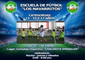 “Los Navarritos” entrenará con tres categorías en Chacarita Versalles