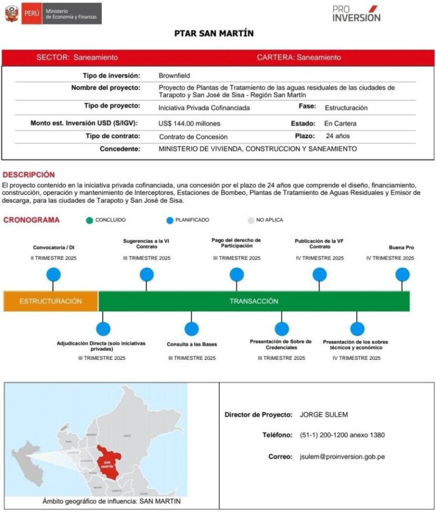 «El cambio empieza ahora: Tarapoto, La Banda de Shilcayo, Morales y Sisa contarán con plantas de tratamiento de Aguas Residuales”