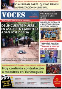 Portada del día 29 Lunes 20 de Enero del 2018