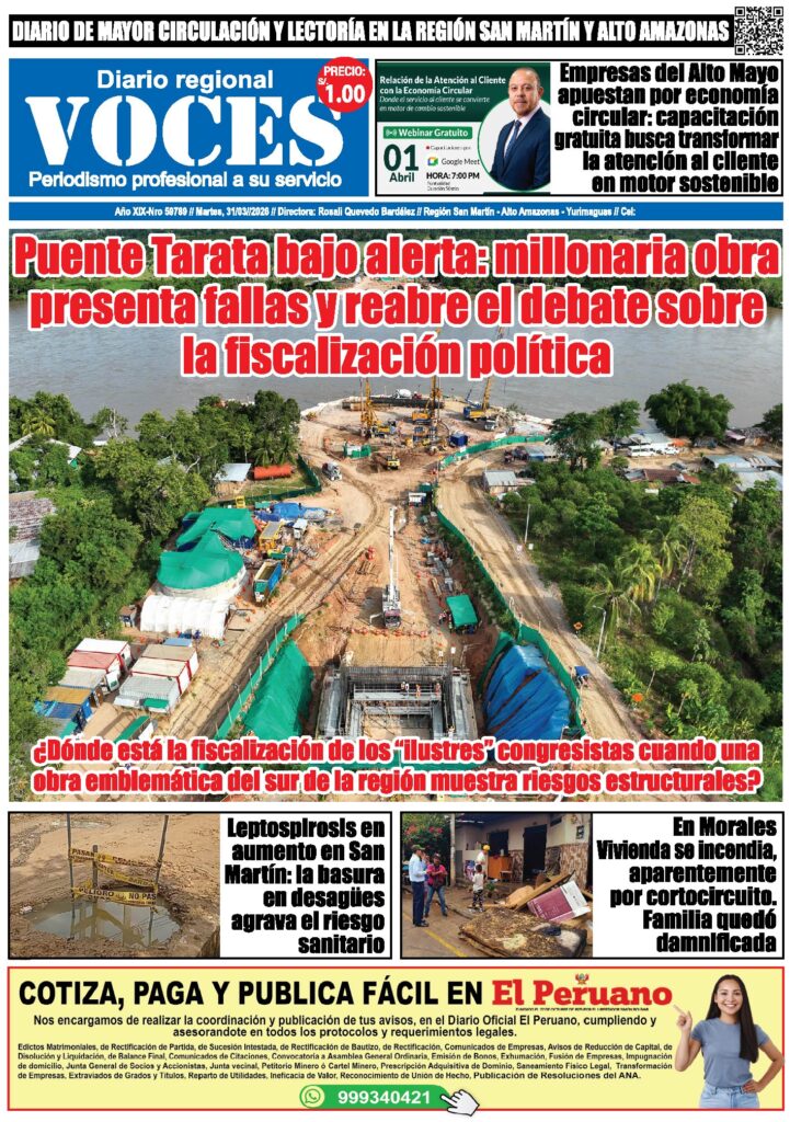 Portada, martes 31 de marzo 2026