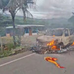 Automóvil se incendia en la carretera Fernando Belaúnde Terry en el distrito de Jepelacio