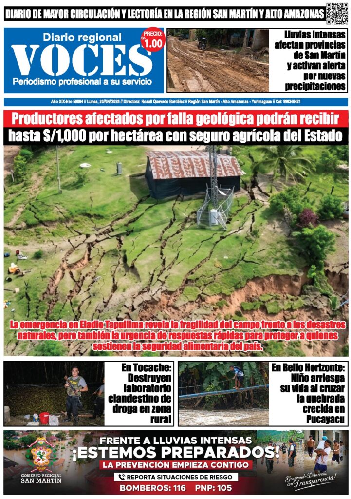 Portada, lunes 20 de abril 2026