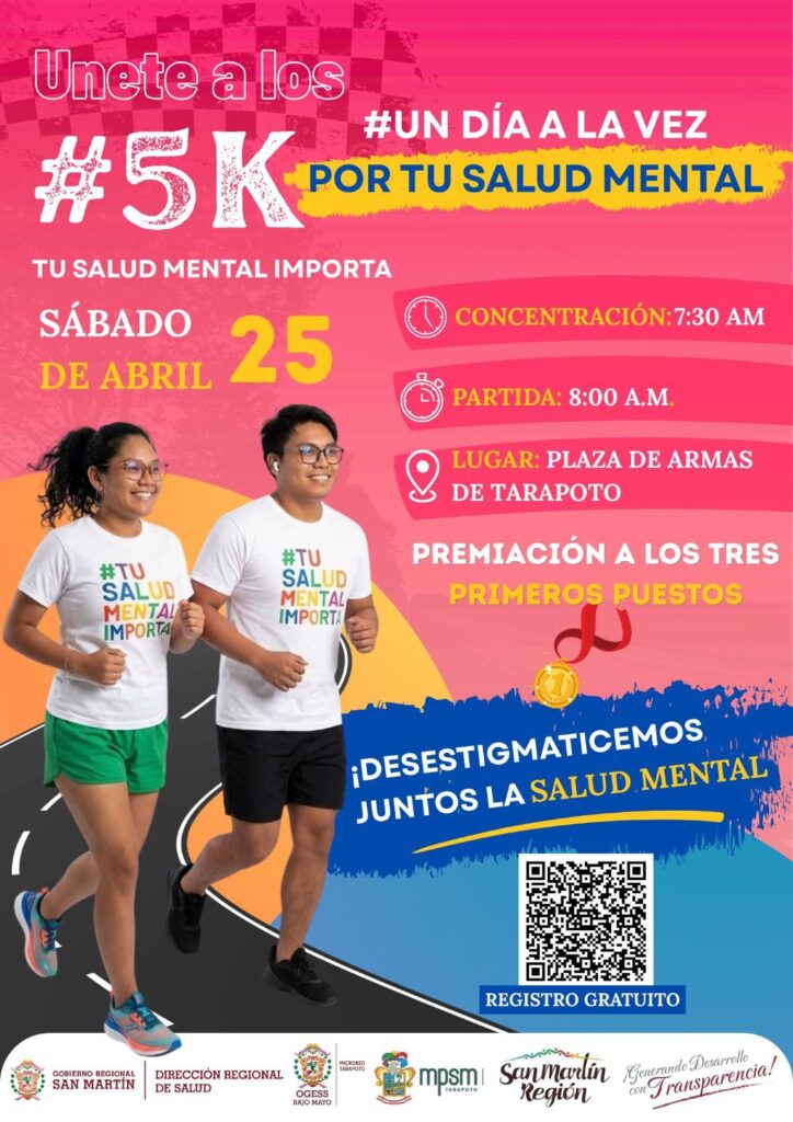 Tarapoto corre por la salud mental: lanzan carrera 5K “Un Día a la Vez” para promover el bienestar emocional