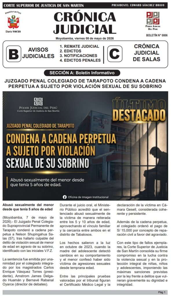 Crónica Judicial, viernes 08 de mayo 2026