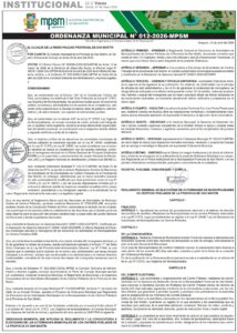 ORDENANZA MUNICIPAL N° 012-2026-MPSM