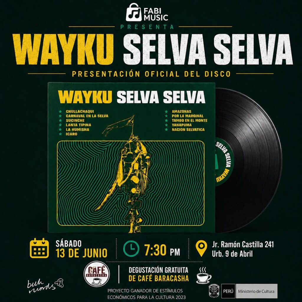 Wayku presentará oficialmente el álbum Selva Selva en Tarapoto