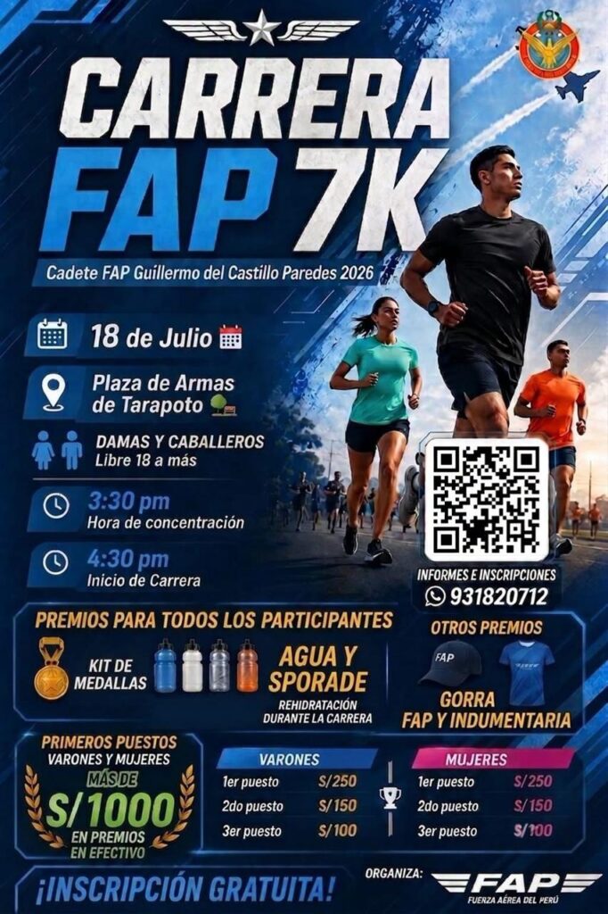 Carrera FAP 7K: Tarapoto se alista para correr por el deporte, la salud y la sana competencia