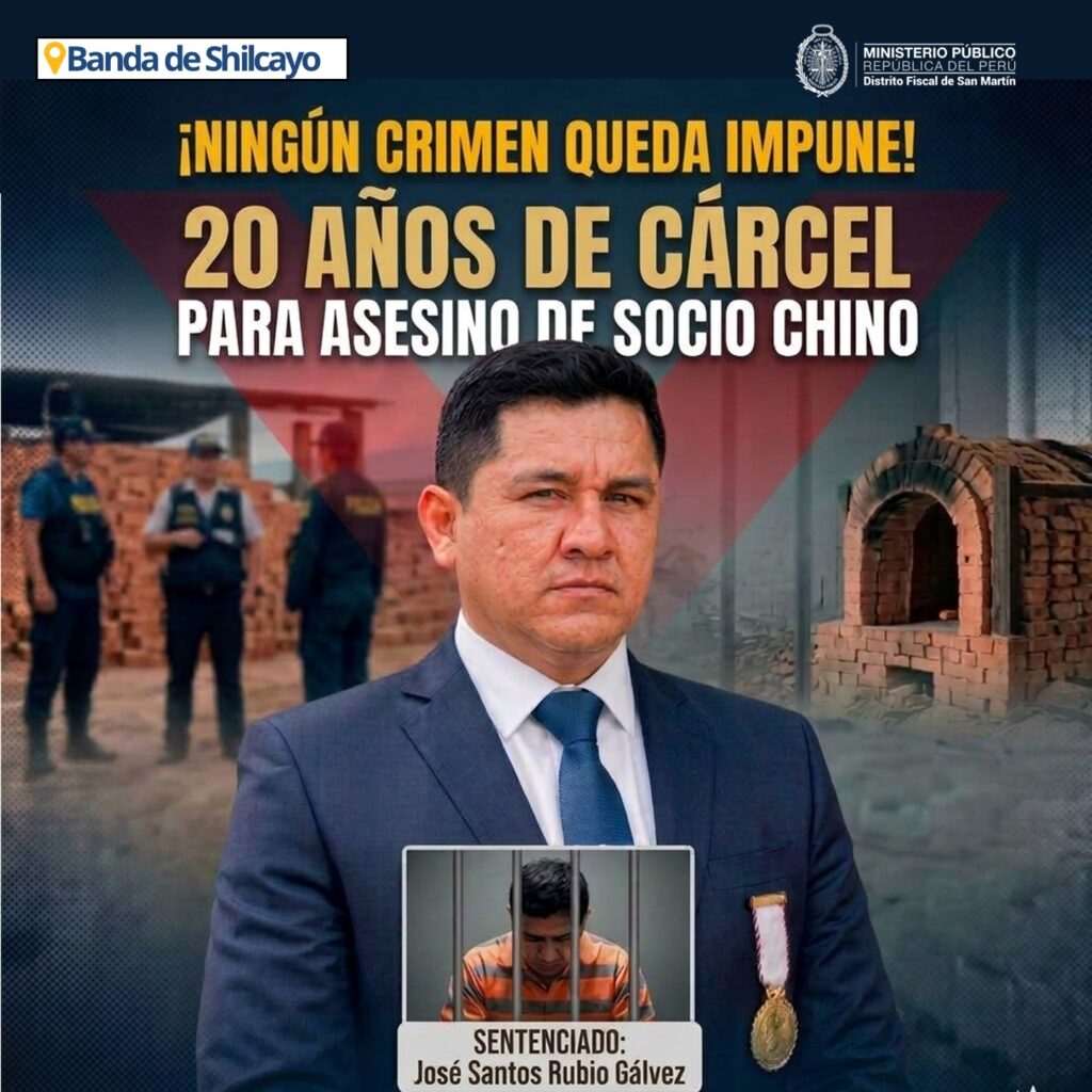 Juzgado Penal Colegiado de Tarapoto dicta 20 años de prisión a sujeto que ejecutó a su socio chino en La Banda de Shilcayo