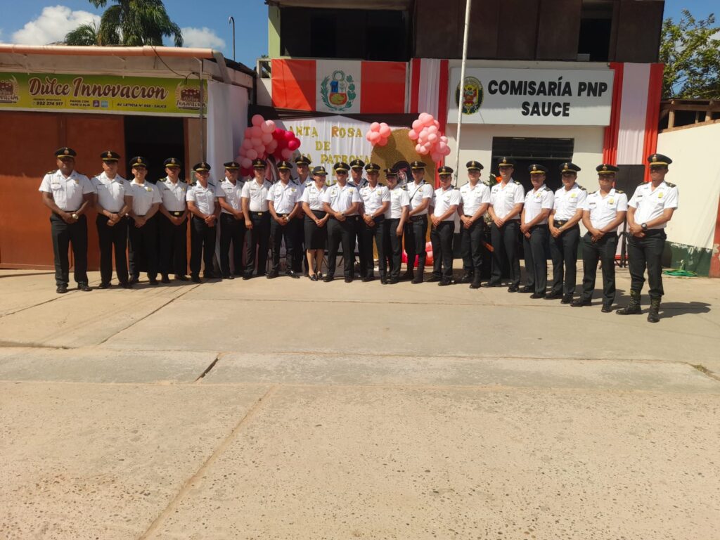 Policía Nacional del Perú celebró a su patrona Santa Rosa de Lima en Sauce