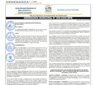 ORDENANZA MUNICIPAL N° 008-2026-MPB