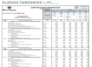AJUSTE DE PLIEGOS TARIFARIOS ELOR – FECHA VIGENCIA: 04 SETIEMBRE 2026