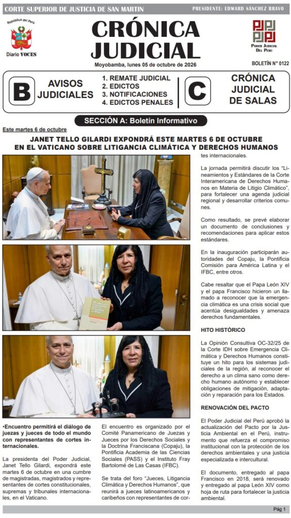 Crónica Judicial, lunes 05 de octubre 2026
