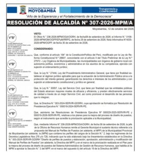 RESOLUCIÓN DE ALCALDÍA Nº 307-2026-MPM/A