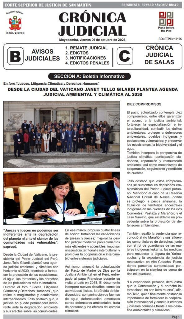 Crónica Judicial, jueves 08 de octubre 2026